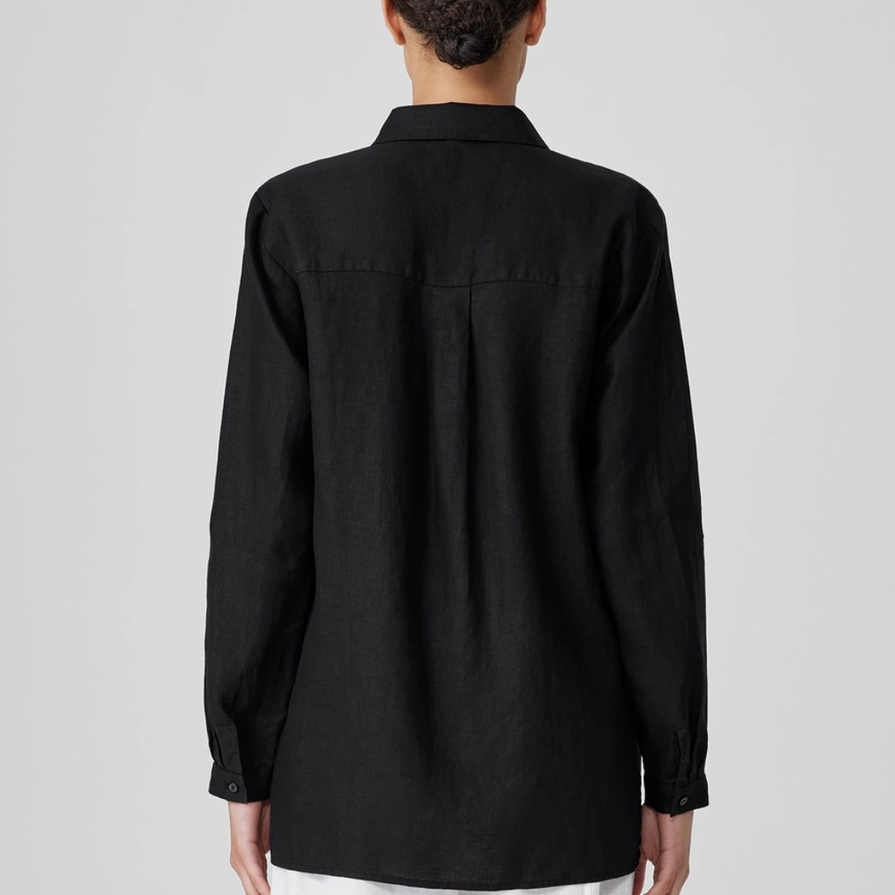 Eileen Fisher Like New Black Linen Shirt